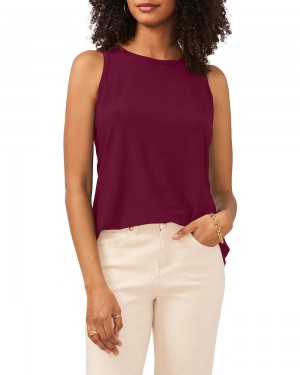 Vince Camuto Bez Rukavov Banded-Trim Keyhole Topy Damske Nachový | GXYI-92801