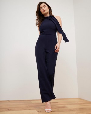 Vince Camuto Bow-Neck Kombineza Damske Námornícka Modrá | VRYG-84026