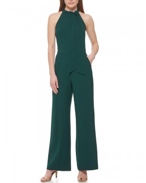 Vince Camuto Bow-Neck Kombineza Damske Zelene | UZGL-87214