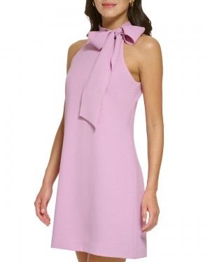 Vince Camuto Bow-Neck Mini Šaty Damske Nachový | YHXU-58197