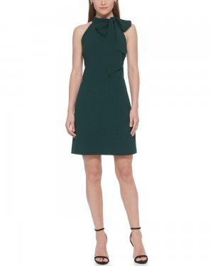Vince Camuto Bow-Neck Mini Šaty Damske Zelene | ALFK-38029