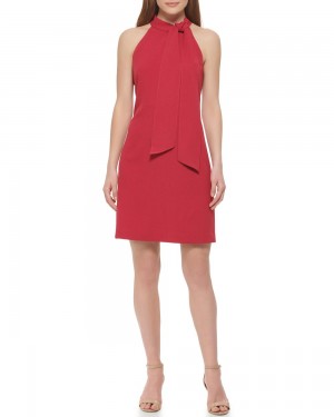Vince Camuto Bow-Neck Mini Šaty Damske Červené | FOGA-05982