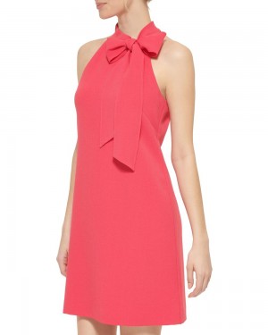 Vince Camuto Bow-Neck Mini Šaty Damske Červené | UNIE-64130