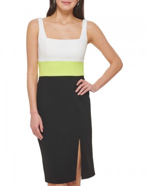 Vince Camuto Colorblock Square-Neck Mini Šaty Damske Siva | OITH-82730