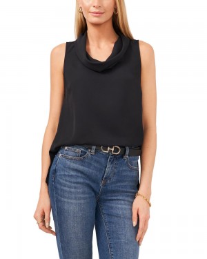 Vince Camuto Cowl-Neck Bez Rukavov Bluzka Damske Čierne | TYZN-50932