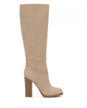 Vince Camuto Crutinie Extra Siroke Topanky-Calf Čižmy Nad Kolená Damske Hnede | ZQJY-83521