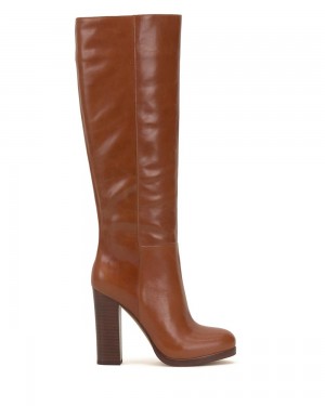 Vince Camuto Crutinie Siroke Topanky-Calf Čižmy Nad Kolená Damske Hnede | LMDU-30468