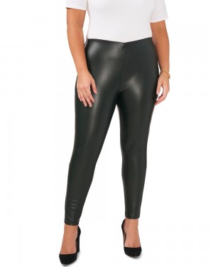 Vince Camuto Faux Kozene Stretch (Plus Size) Nohavice Damske Zelene Tmavo | UTRD-23564