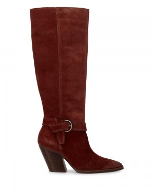 Vince Camuto Grathlyn Siroke Topanky-Calf Vysoke Cizmy Damske Bordove | QDWR-13697