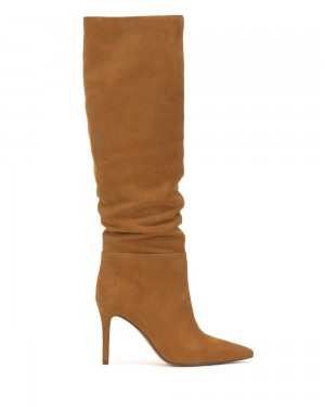 Vince Camuto Kashleigh Siroke Topanky-Calf Čižmy Nad Kolená Damske Golden Rod Suede | FIUK-81276