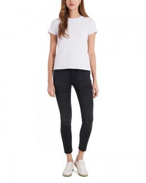 Vince Camuto Knit Kratke-Sleeve Tricko Damske Biele | ASCK-48350