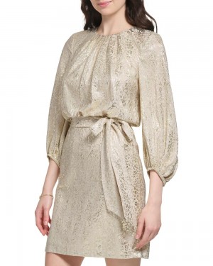 Vince Camuto Leopard-Print Tie-Detail (Petite) Mini Šaty Damske Leopardie | BPAD-40536