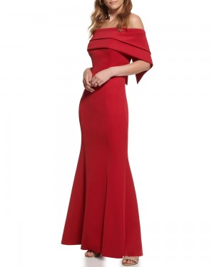 Vince Camuto Off-The-Shoulder Gown Maxi Šaty Damske Červené | ZGUQ-48352