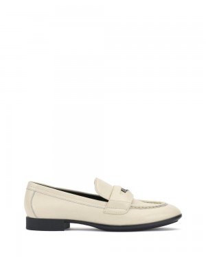 Vince Camuto Parama Penny Mokasiny Damske Biele | FXWO-93102