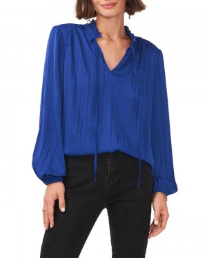 Vince Camuto Plisované Tie-Neck Bluzka Damske Modre | LBKJ-12405