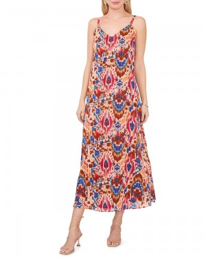 Vince Camuto Printed Tank Maxi Šaty Damske Červené | AJOI-15763