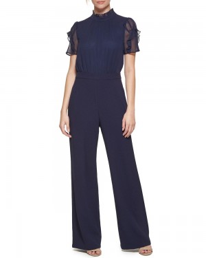 Vince Camuto Puff-Sleeve Kombineza Damske Námornícka Modrá | RUWV-05641