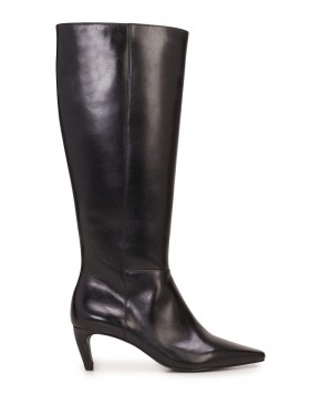 Vince Camuto Quacia Siroke Topanky-Calf Vysoke Cizmy Damske Čierne | GFPI-76431