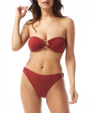 Vince Camuto Ring-Accent Bandeau Bikiny Damske Bordove | VECM-10456