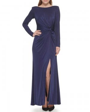 Vince Camuto Ruched Gown Maxi Šaty Damske Námornícka Modrá | WRKO-08369