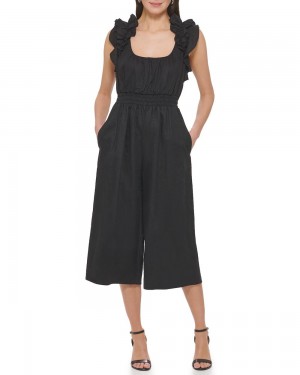 Vince Camuto Ruffled Cropped Kombineza Damske Čierne | SICT-60583