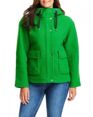 Vince Camuto S Kapucňou Boucle Bundy Damske Zelene | CWRS-25368