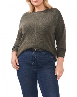 Vince Camuto Seamed Crewneck (Plus Size) Sveter Damske Siva | PKXF-36825