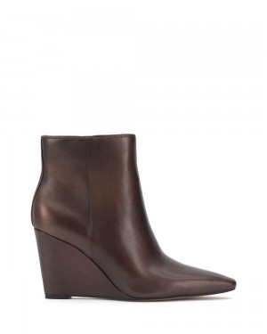 Vince Camuto Teeray Wedge Kotnikove Topanky Damske Hnede Tmavo Meď | GQVW-23857