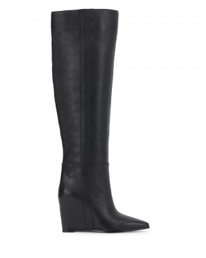 Vince Camuto Tiasie Siroke Topanky-Calf Vysoke Cizmy Damske Čierne | AMPZ-01763