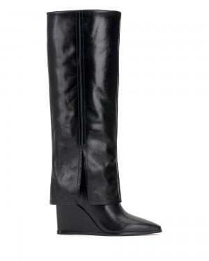 Vince Camuto Tibani Siroke Topanky-Calf Čižmy Na Kline Damske Čierne | QJAW-25970