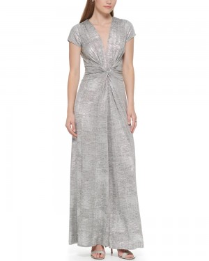 Vince Camuto Twist-Pásom Siroke Topanky-Leg Kombineza Damske Strieborne | UHEJ-03894