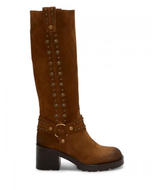 Vince Camuto Valira Kozene Cizmy Damske Hnede | TJXS-83046