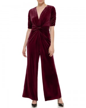Vince Camuto Velvet Knot-Pásom Kombineza Damske Bordove | BMZY-18246
