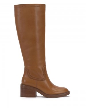 Vince Camuto Vuliann Extra Siroke Topanky-Calf Vysoke Cizmy Damske Hnede | JXQO-17285