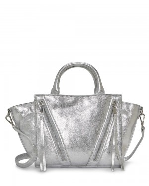 Vince Camuto Wayhn Satchel Kabelka Damske Strieborne | GEIB-18304