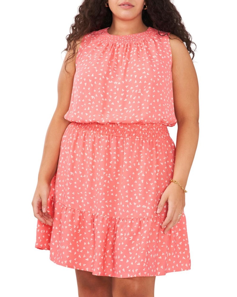 Vince Camuto Abstract Ditsy-Print (Plus Size) Maxi Šaty Damske Oranžové | IWPE-65812