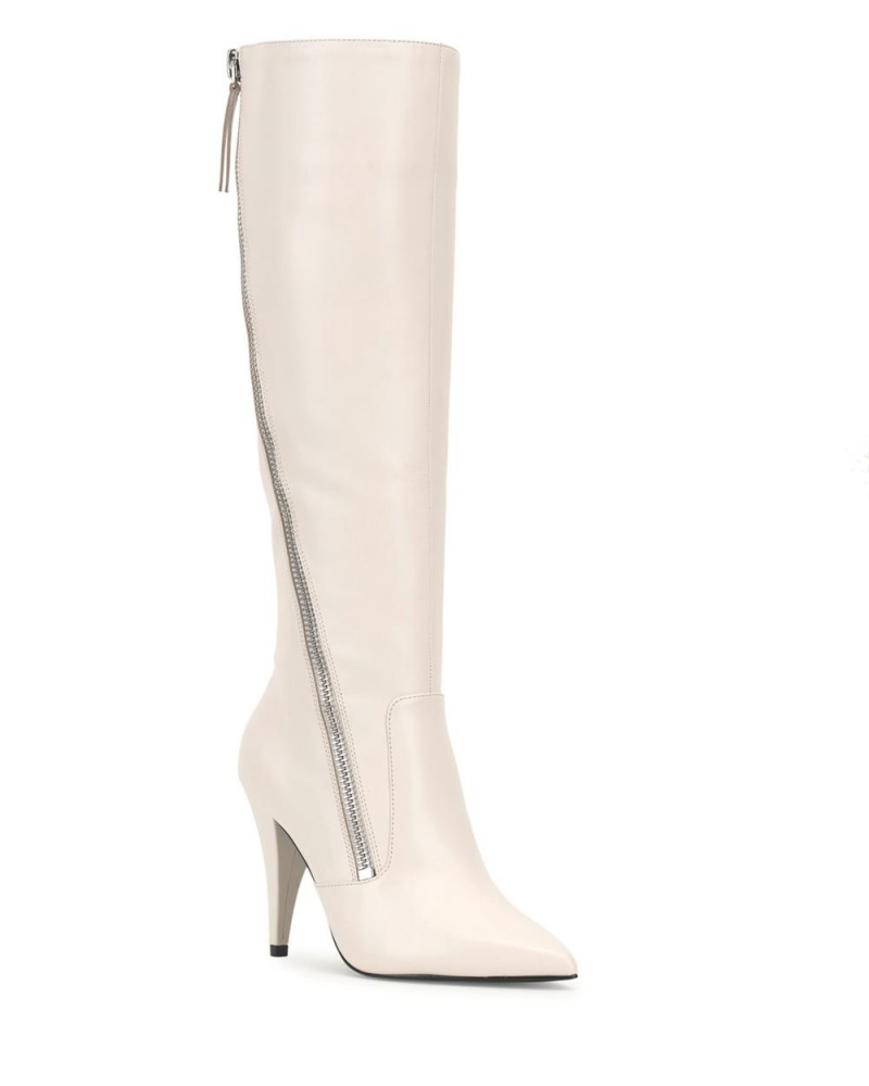 Vince Camuto Alessa Čižmy Nad Kolená Damske Krém Biele | HXSQ-98153