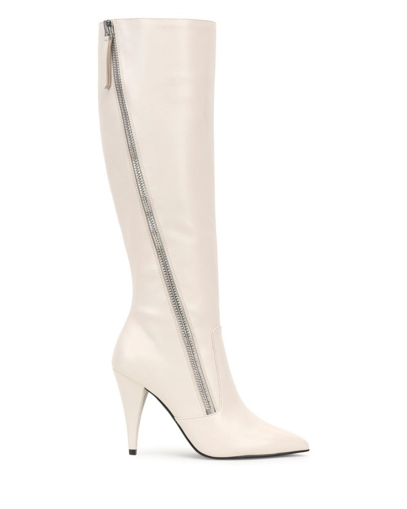 Vince Camuto Alessa Čižmy Nad Kolená Damske Krém Biele | HXSQ-98153