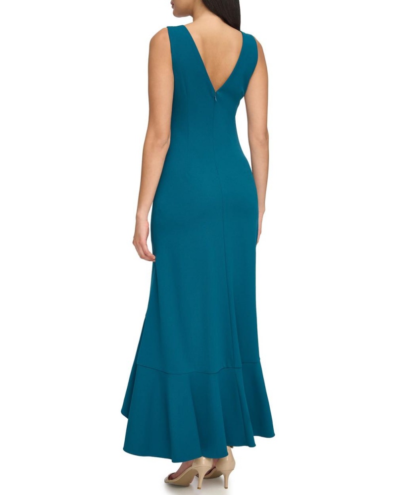Vince Camuto Asymmetrical Ruffle-Hem Gown Maxi Šaty Damske Modre | SWQU-94682