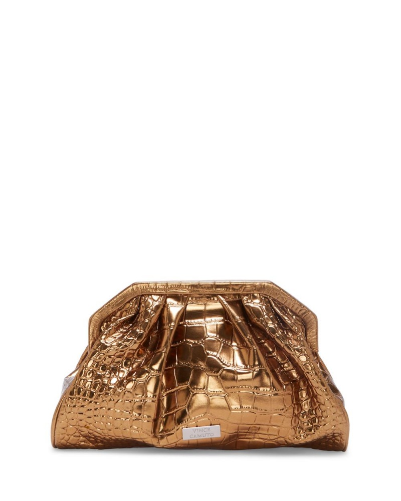 Vince Camuto Baklo Clutch Damske Zlate | DQNC-78946