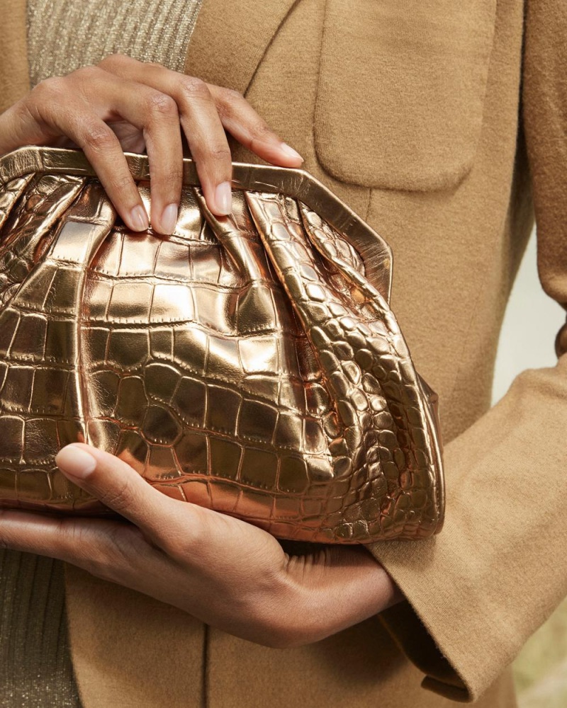 Vince Camuto Baklo Clutch Damske Zlate | DQNC-78946