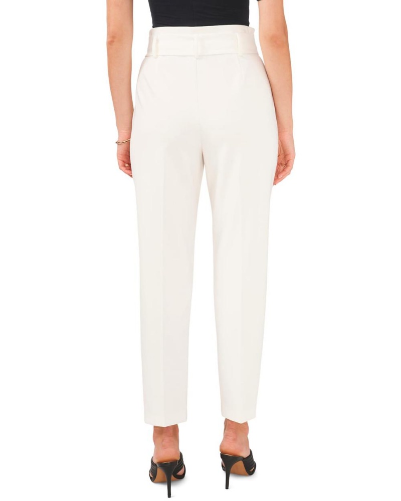 Vince Camuto Belted Plisované-Front Nohavice Damske Biele | JCIN-35491