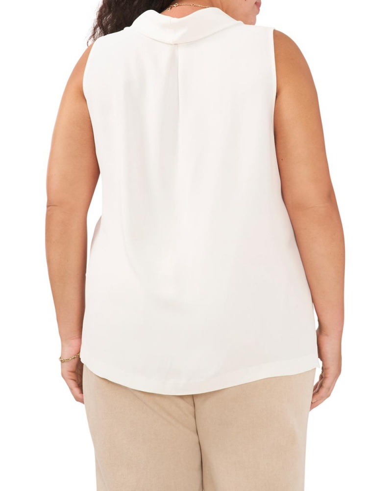 Vince Camuto Bez Rukavov Cowl-Neck (Plus Size) Bluzka Damske Biele | WAFB-34576