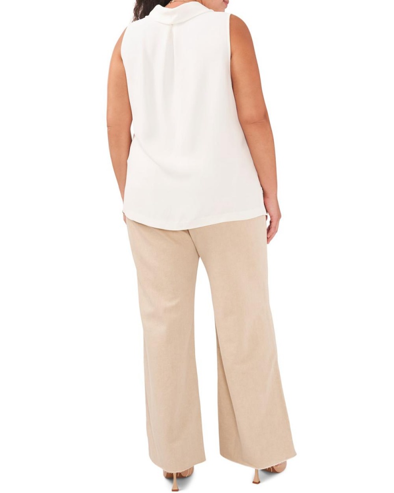 Vince Camuto Bez Rukavov Cowl-Neck (Plus Size) Bluzka Damske Biele | WAFB-34576