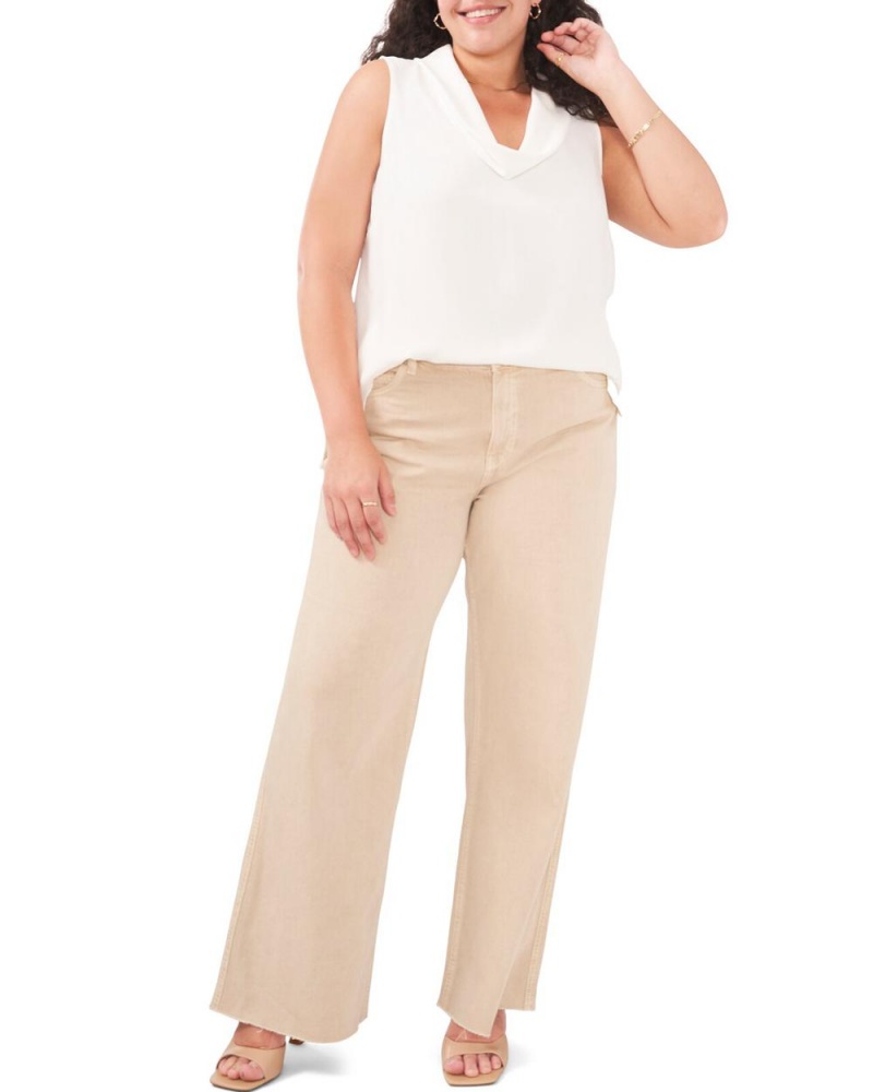 Vince Camuto Bez Rukavov Cowl-Neck (Plus Size) Bluzka Damske Biele | WAFB-34576