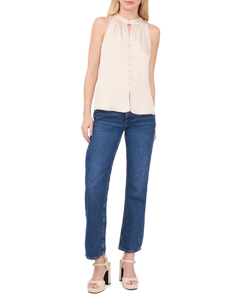 Vince Camuto Bez Rukavov Keyhole Bluzka Damske Biele | FNPO-46318