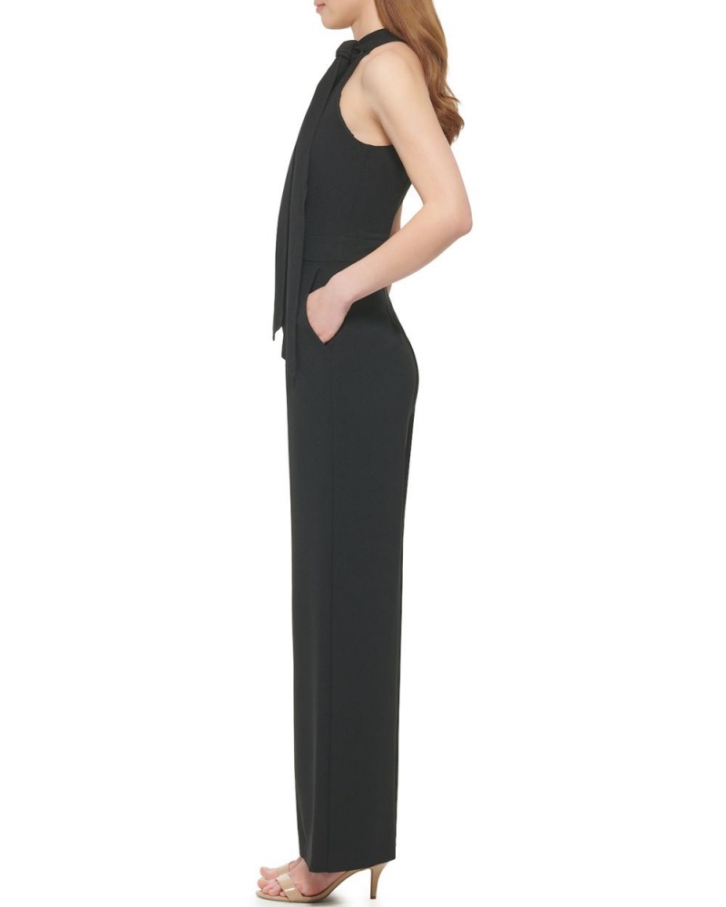 Vince Camuto Bow-Neck Halter Kombineza Damske Čierne | AVCO-15296
