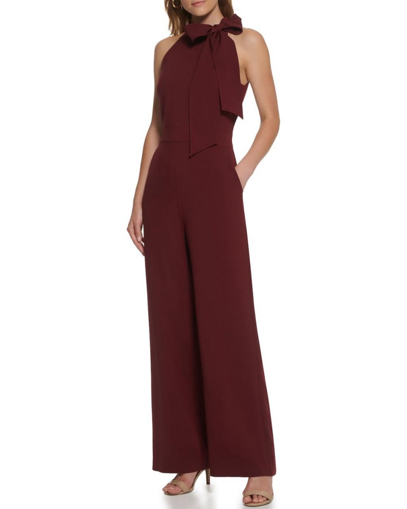 Vince Camuto Bow-Neck Halter Kombineza Damske Bordove | KSDJ-13629