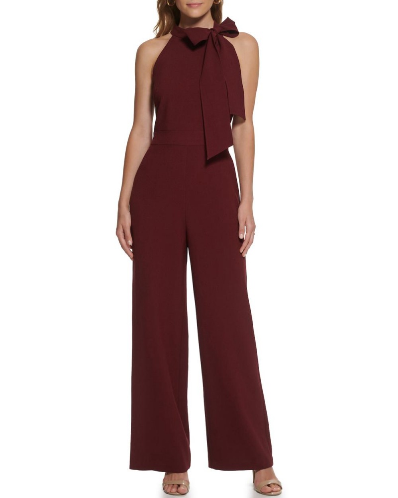 Vince Camuto Bow-Neck Halter Kombineza Damske Bordove | KSDJ-13629