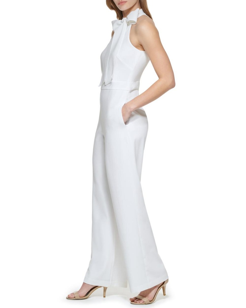 Vince Camuto Bow-Neck Kombineza Damske Biele | SBPL-07326
